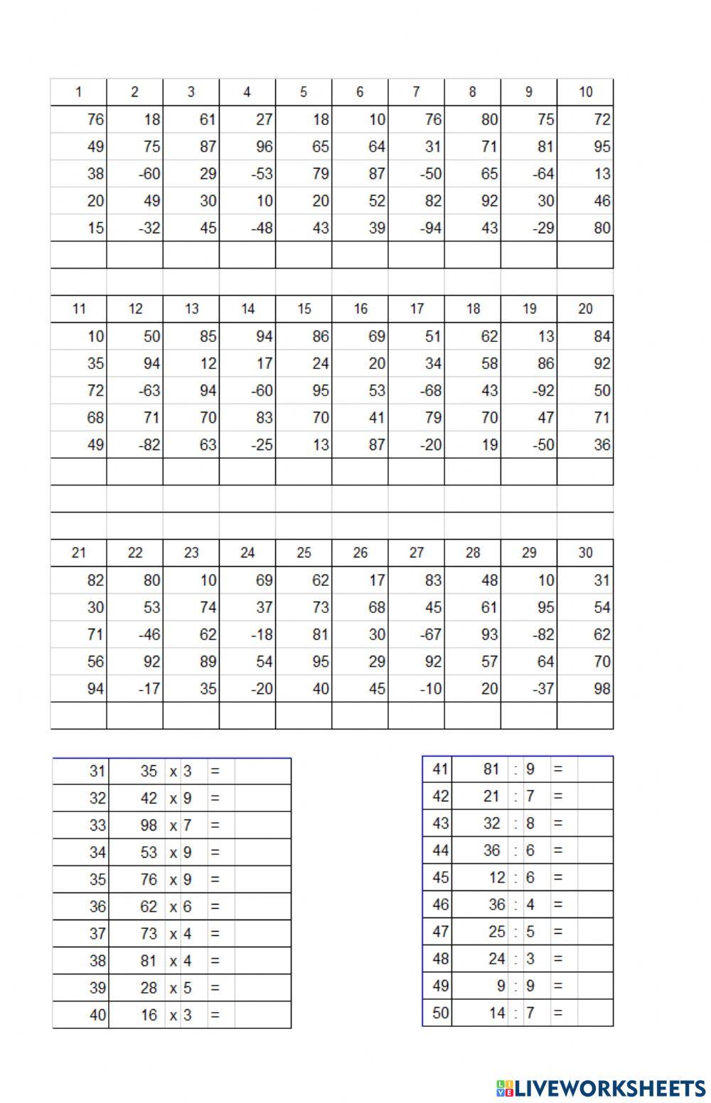 Tambah kurang kali bagi