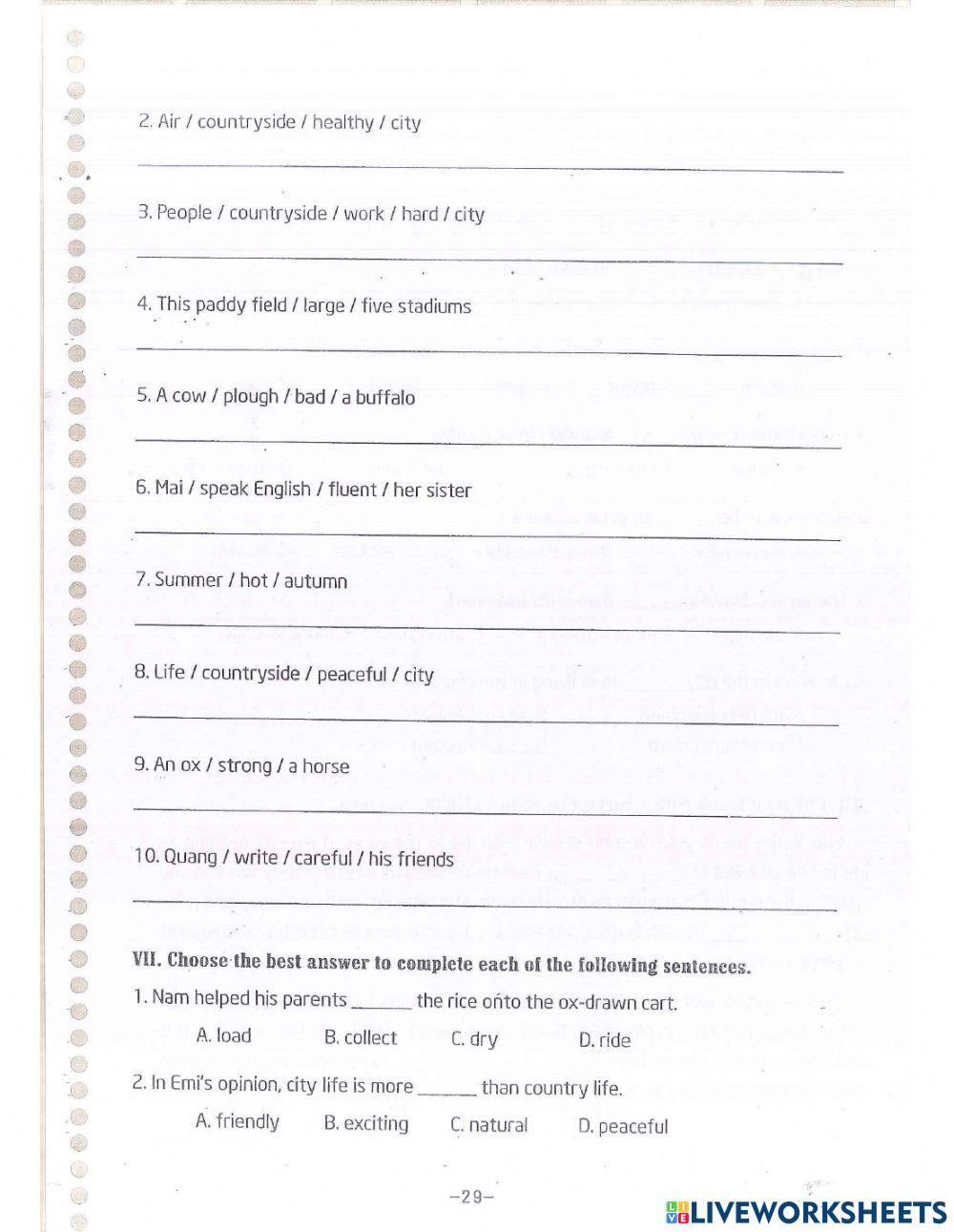 Unit 2: Life in the countryside