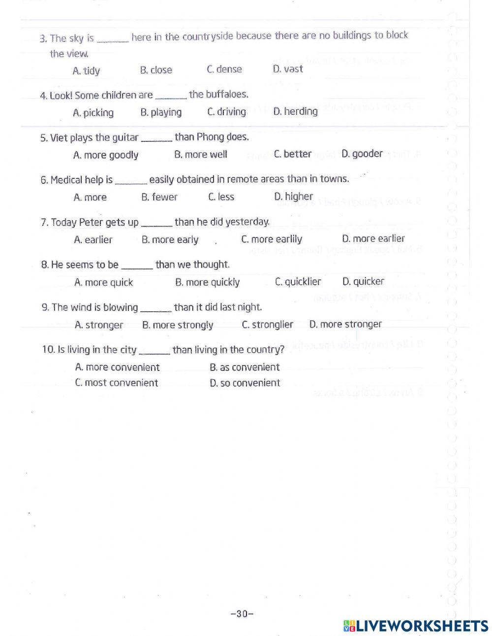 Unit 2: Life in the countryside