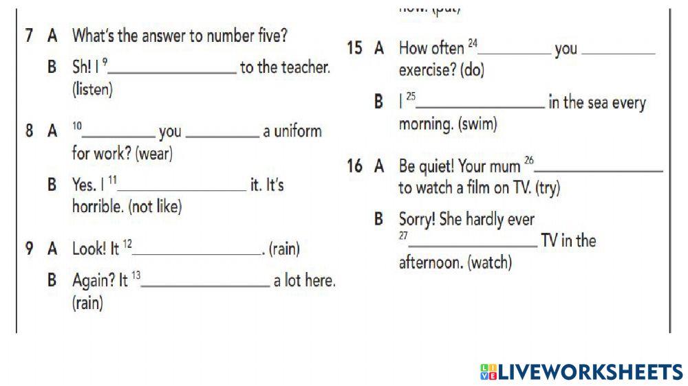 Present Simple-Present Continuous