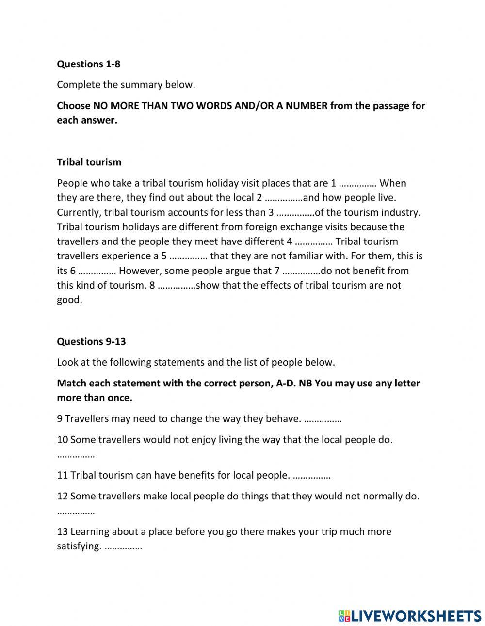 Holidays with a difference