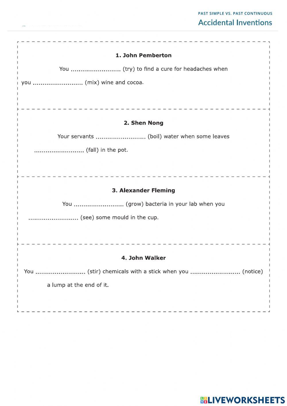 Past continuous and past simple
