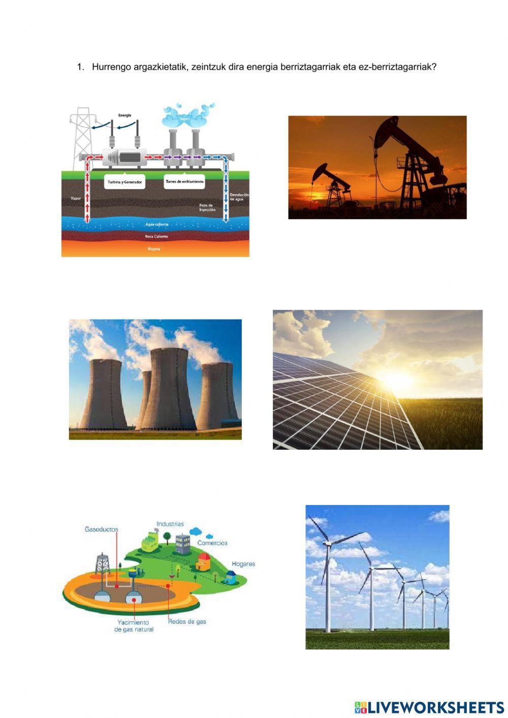 Energia berriztagarriak eta ez-berriztagarriak bereizten