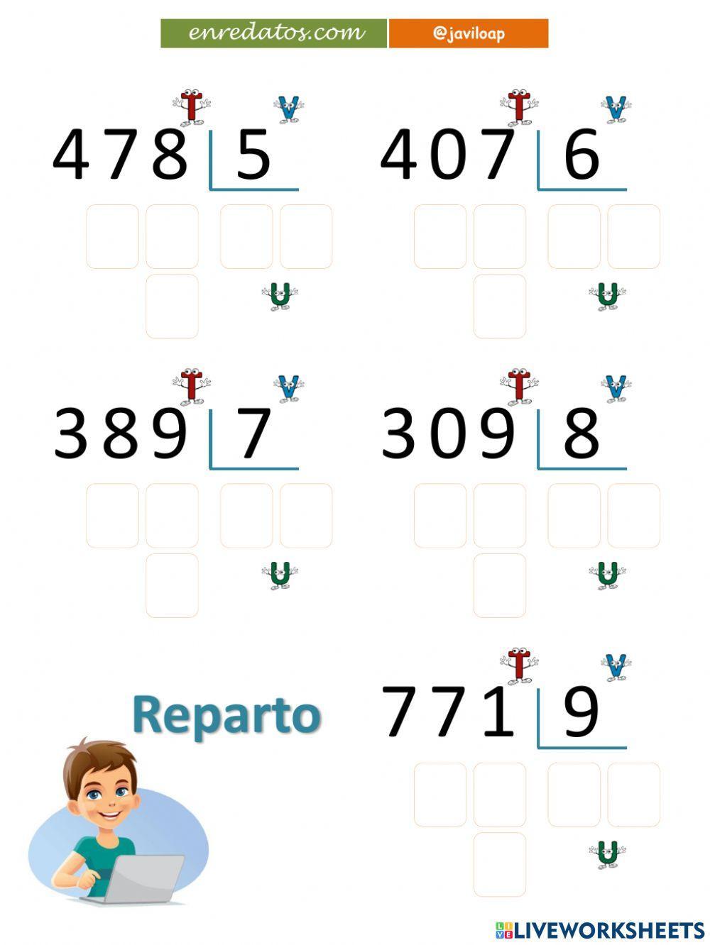 Divisiones de tres entre una cifra