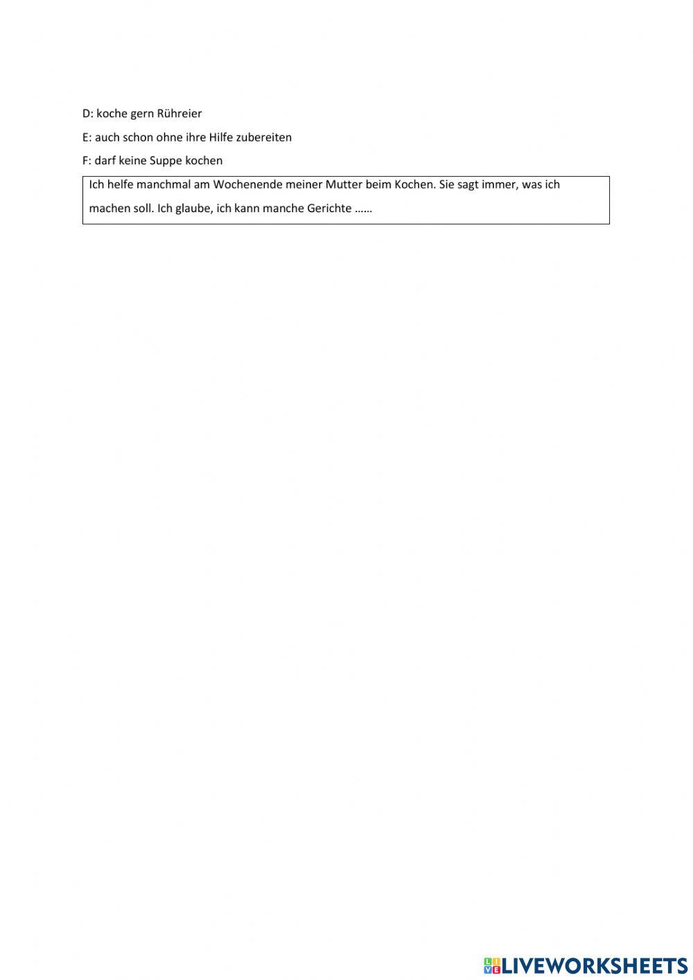 Essen - Leseverstehen