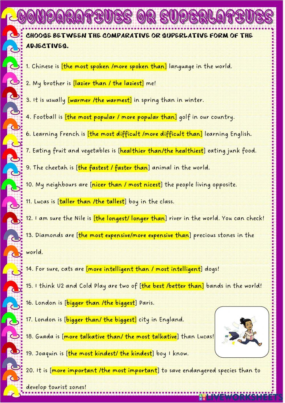 Comparatives and Superlatives