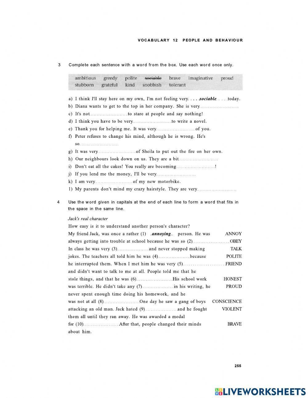 Describing People and Behaviour