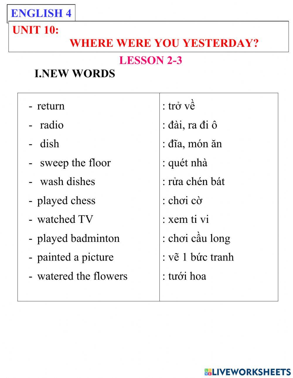 English 4 unit 10 lesson 2 3 worksheet live worksheets