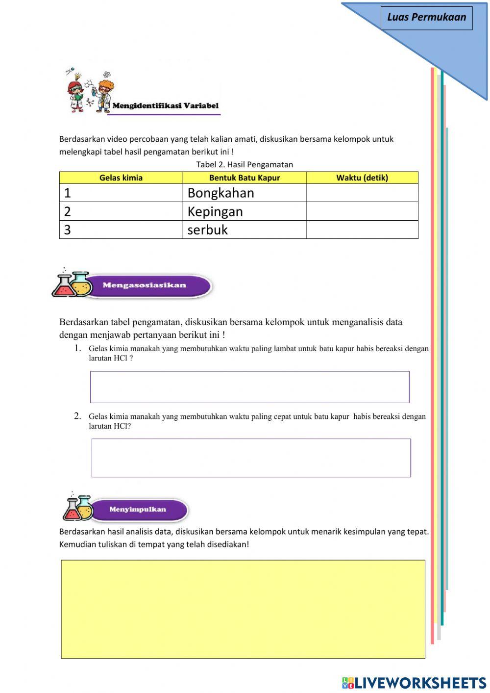 E-lkpd faktor luas permukaan