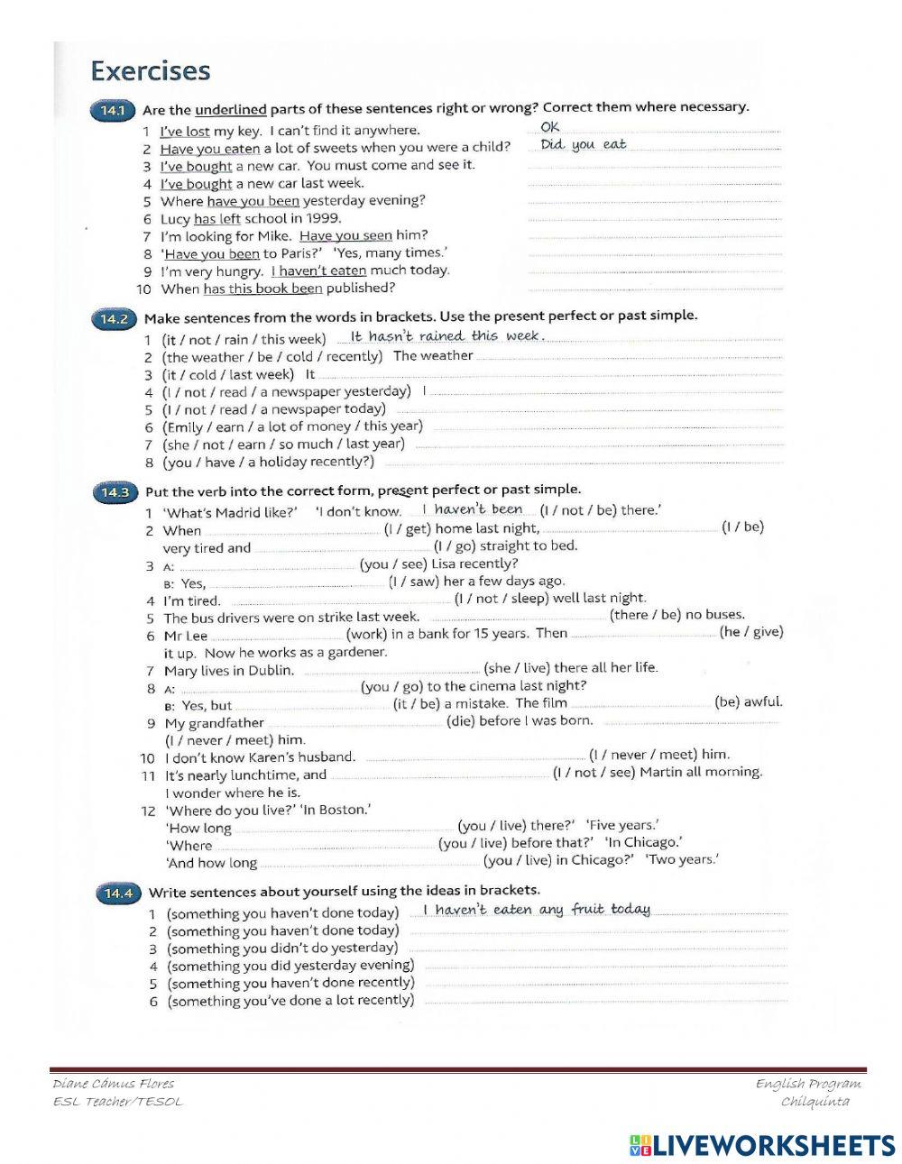 Present perfect and past simple