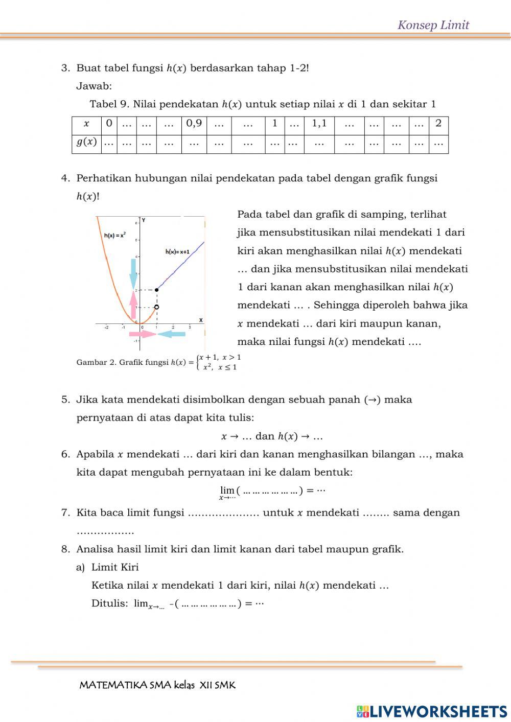 Sifat-sifat Limit Fungsi Aljabar