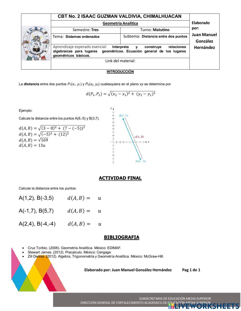 Producto vi. distancia entre dos puntos