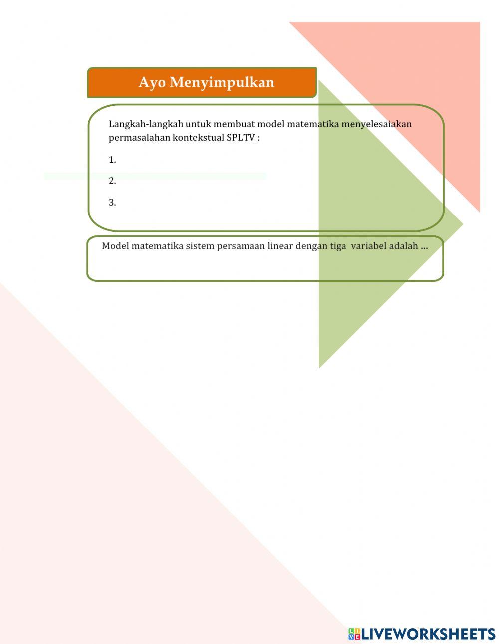 Model Matematika SPLTV