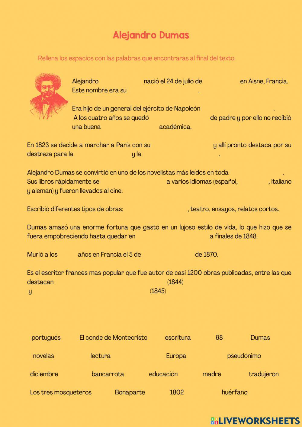 Biografia Alejandro Dumas