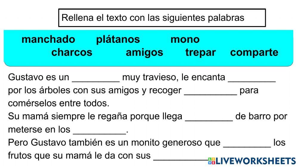 Rellenar texto con palabras