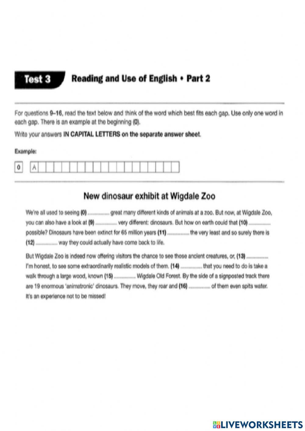 Fce paper 1 parts 1, 2, 3 and 4