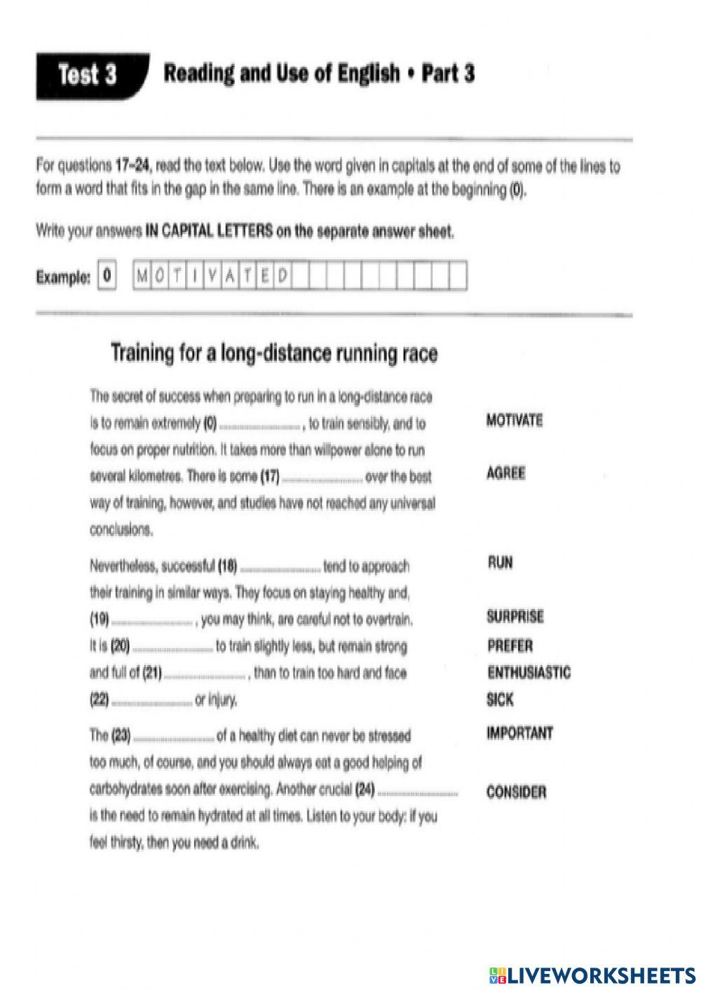 Fce paper 1 parts 1, 2, 3 and 4