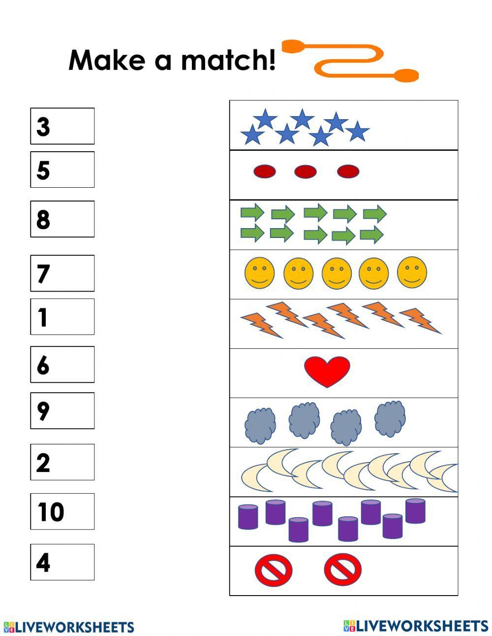 Number match online exercise Live Worksheets Number match online exercise Live Worksheets