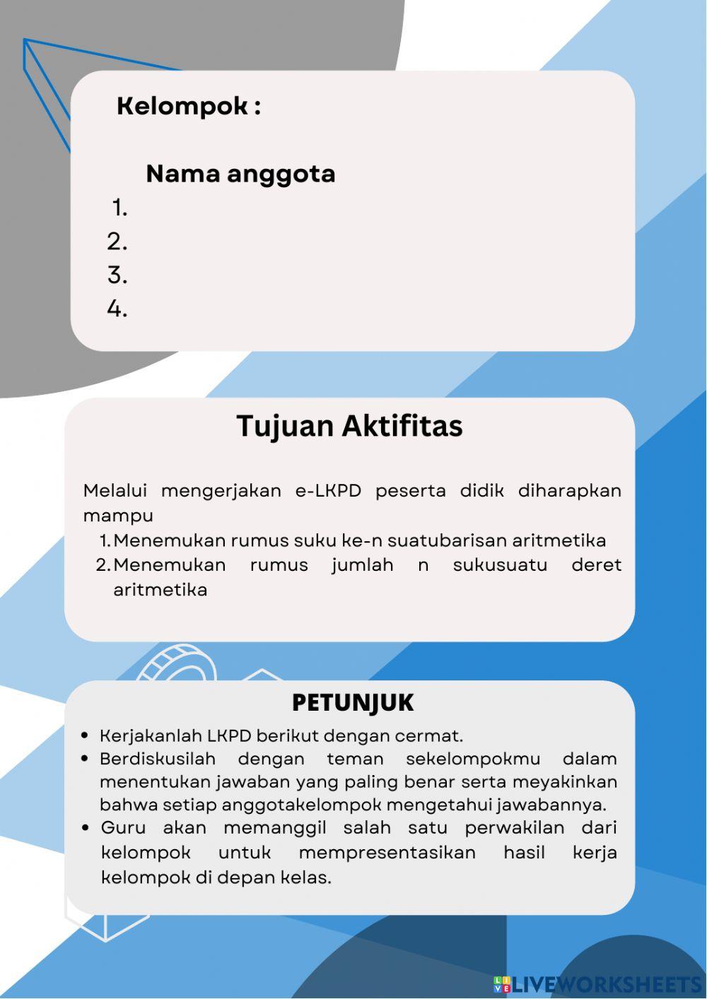 LKPD Barisan dan Deret Aritmetika