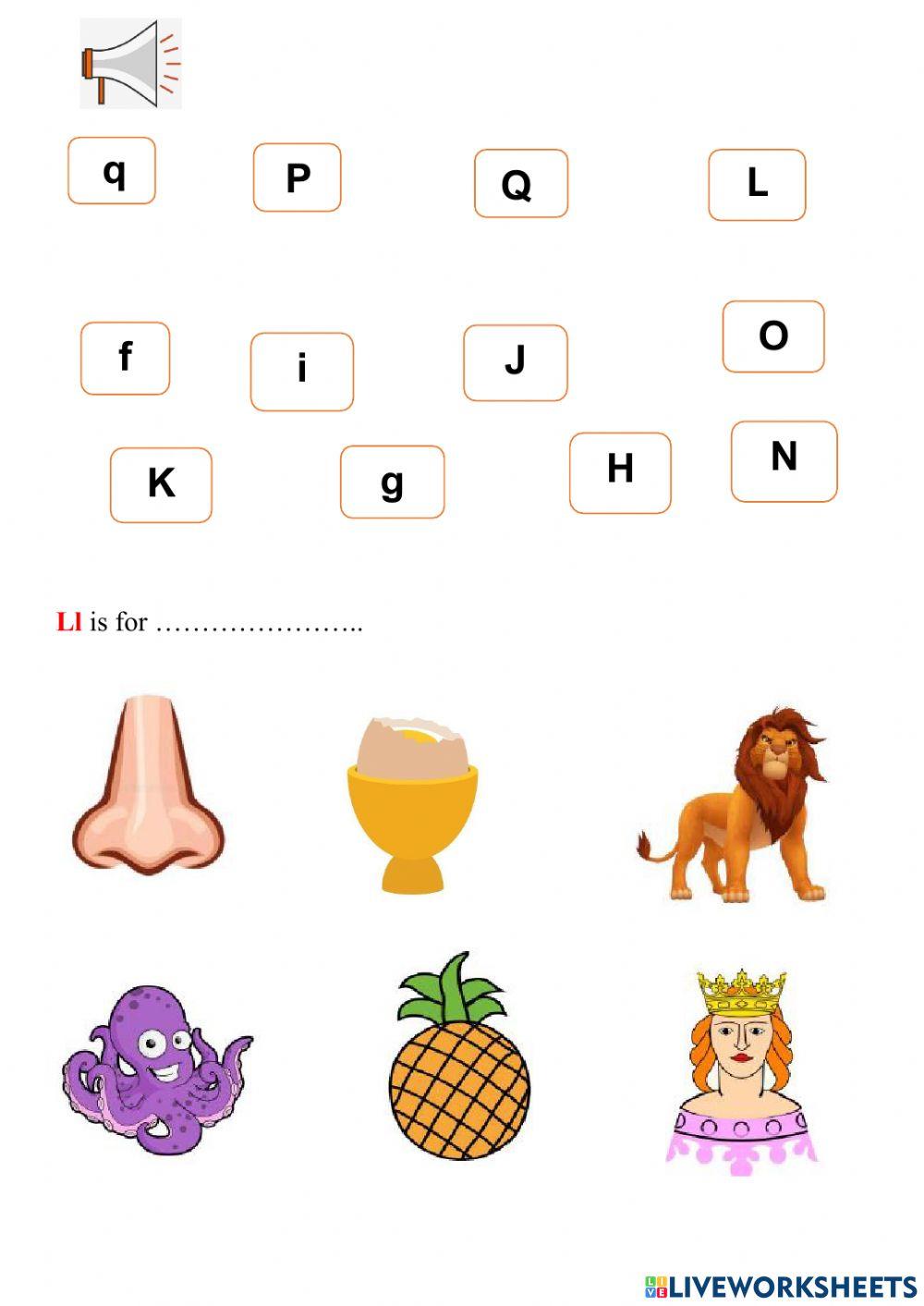 Exercise alphabets k-m