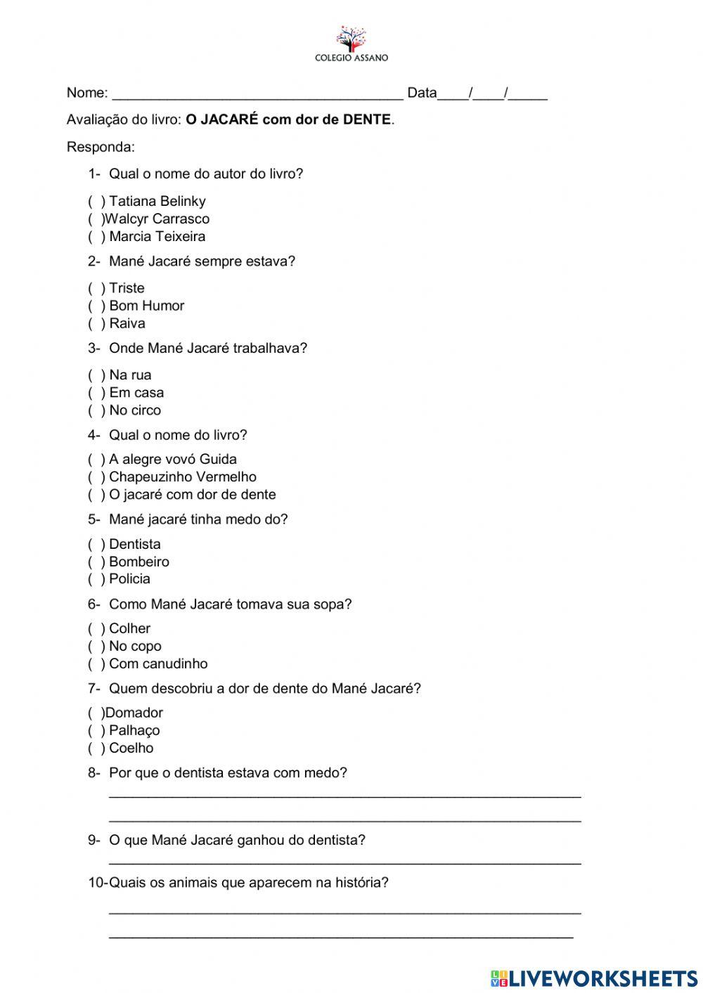 Jacaré com dor de dente