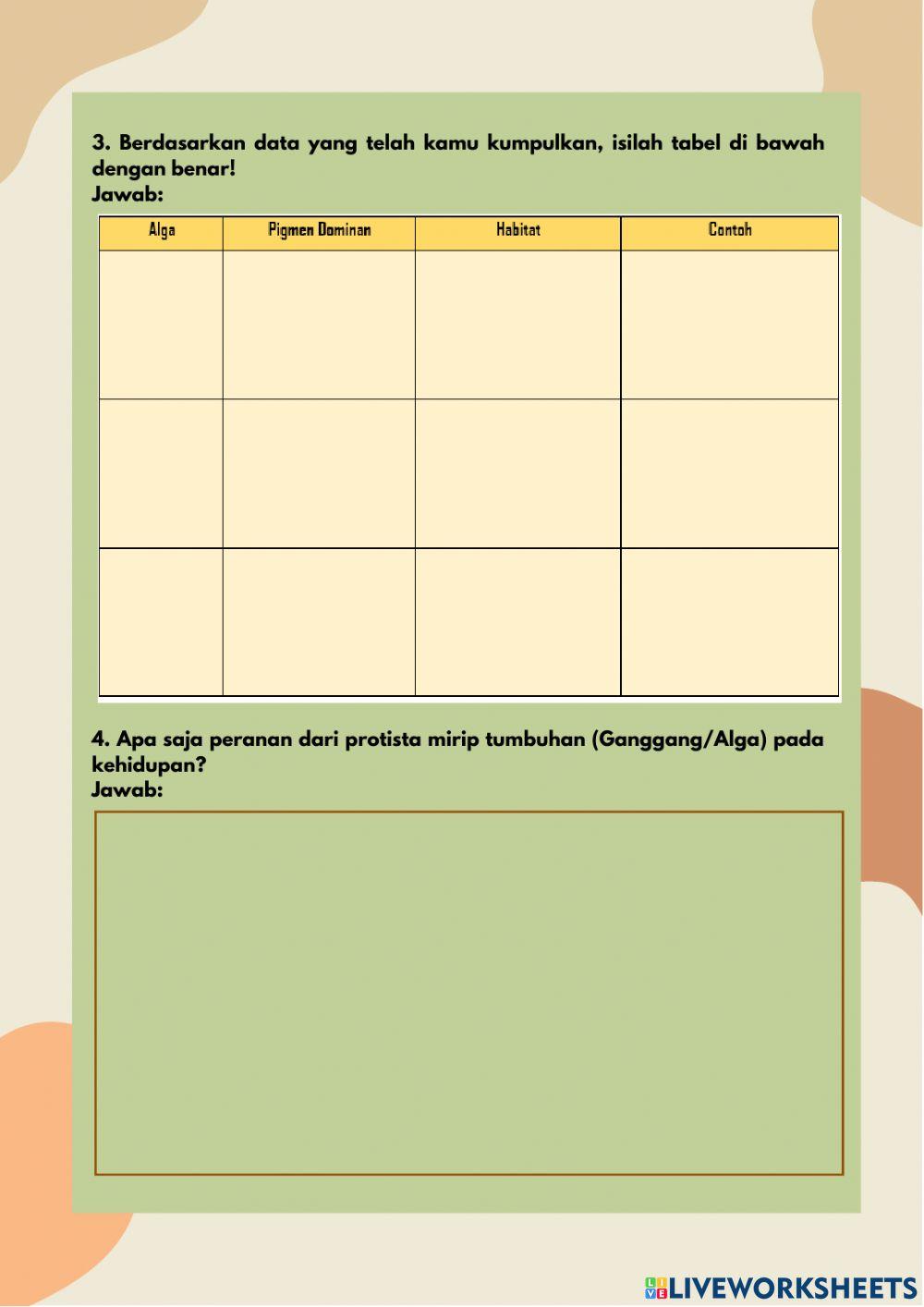 E-lkpd protista mirip tumbuhan