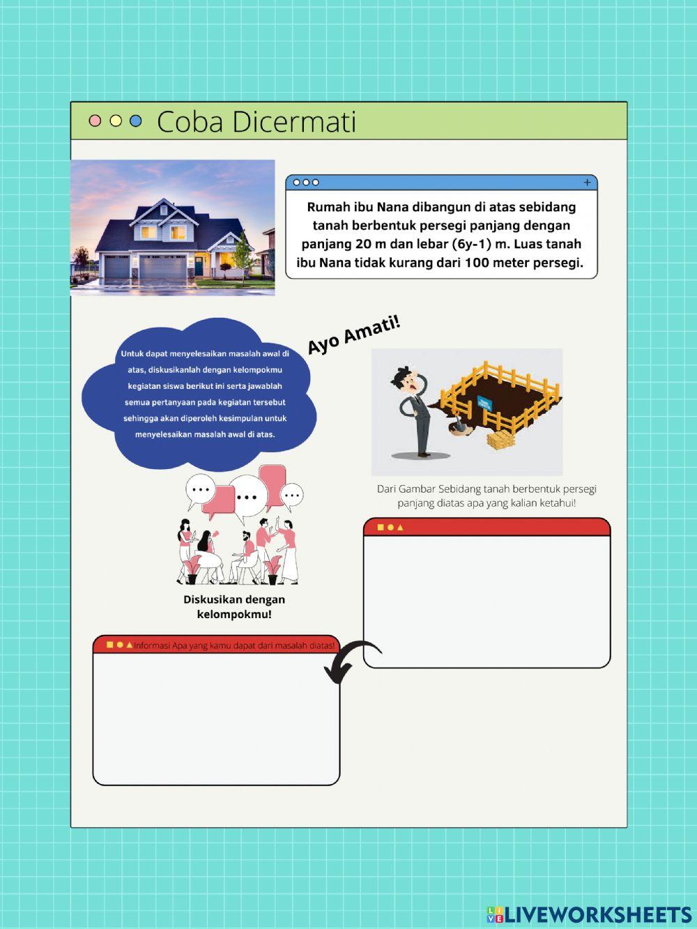 LKPD Pertidaksamaan Linear Satu Variabel