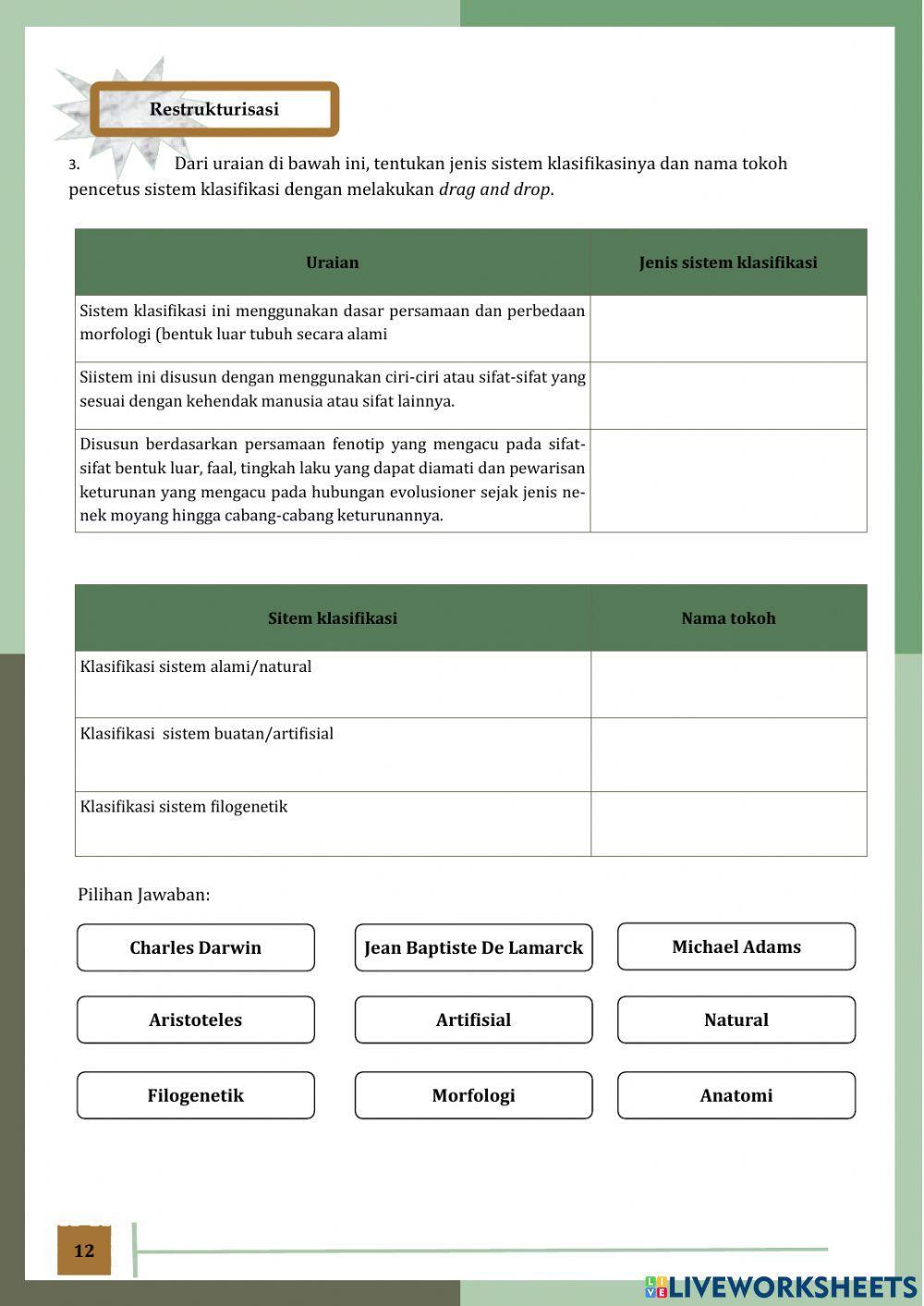 LKPD Interaktif Pertemuan 1 Part 2 Biologi Klasifikasi Makhluk Hidup