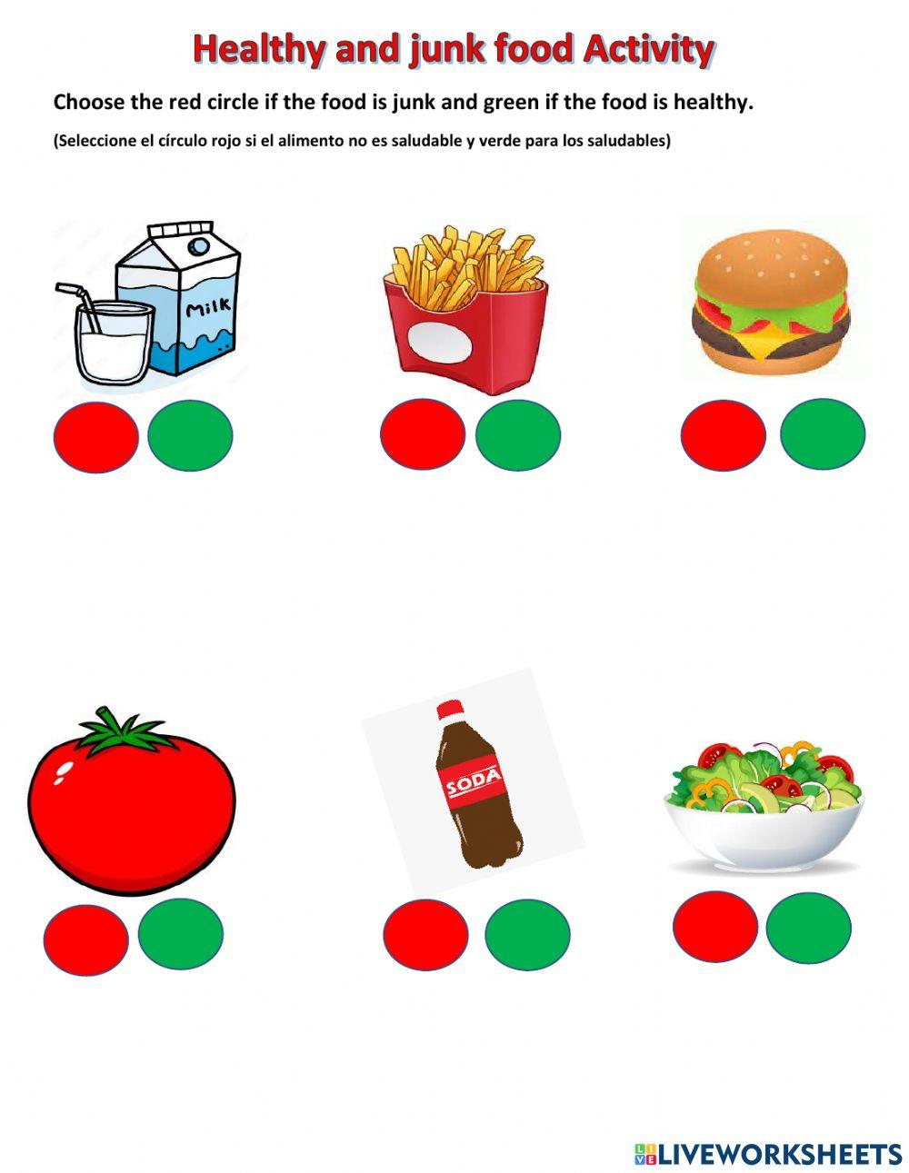 2150022 Junk And Healthy Food Silka LiveWorksheets 2150022-junk-and-healthy-food-silka-liveworksheets