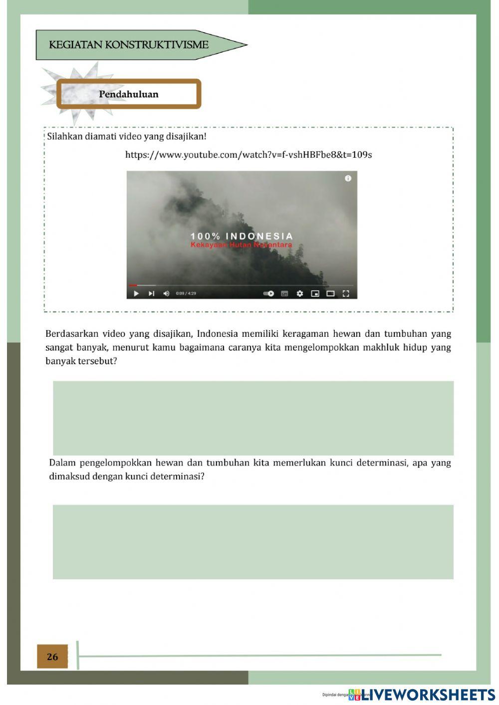 LKPD Interaktif Pertemuan 3 Biologi Klasifikasi Makhluk Hidup