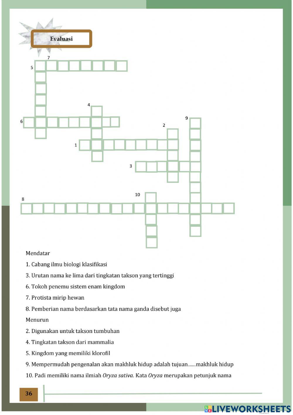 LKPD Interaktif Biologi Evaluasi Klasifikasi Makhluk Hidup