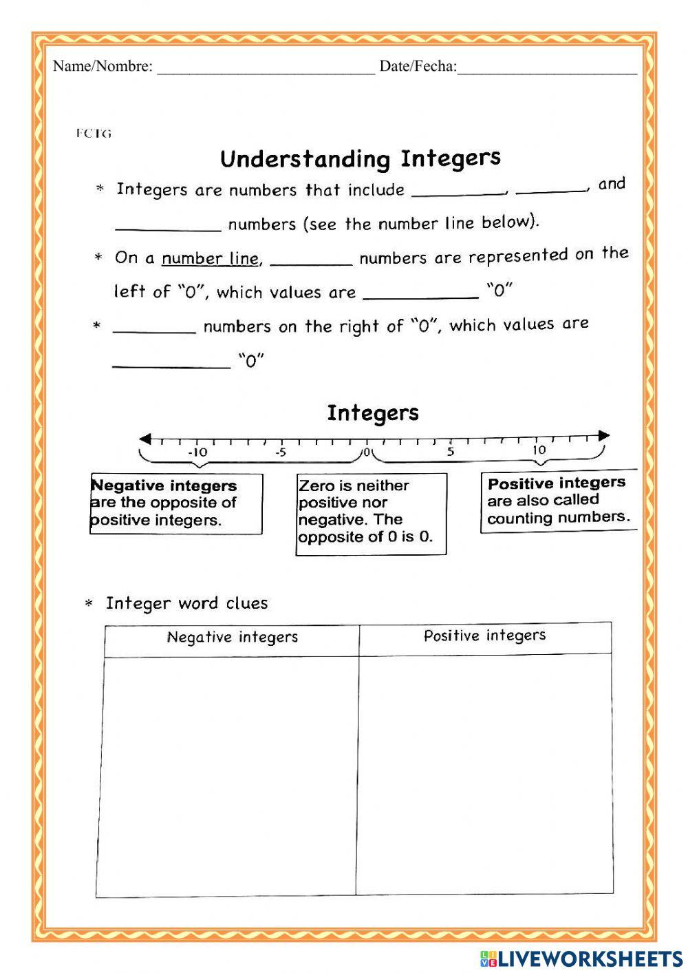 WCMFR Understanding Integers