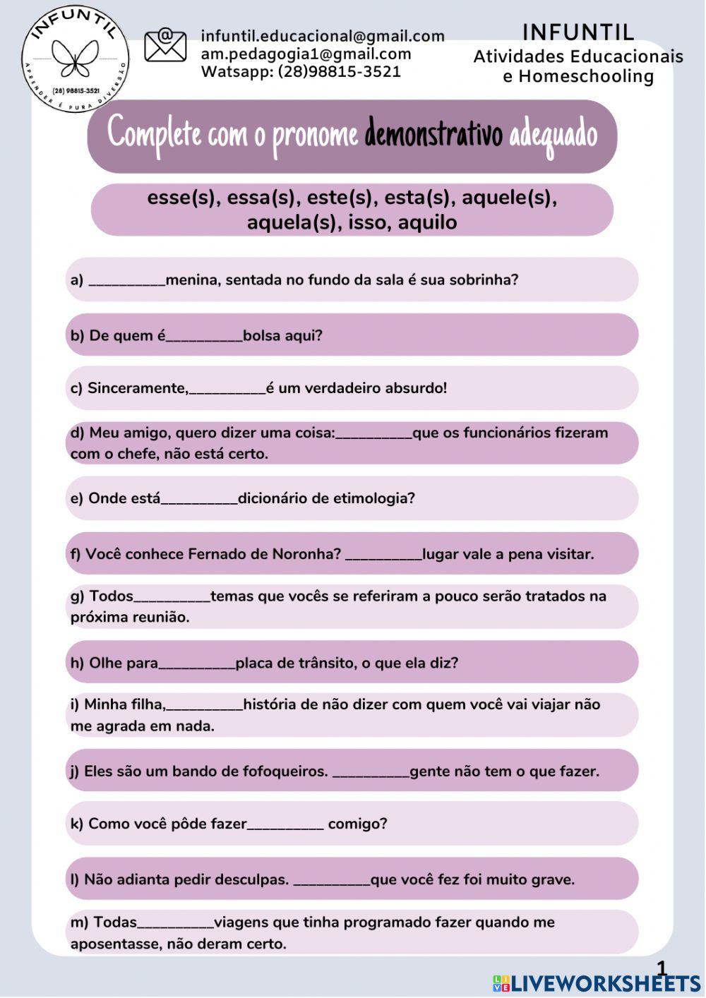 Pronomes Possessivos