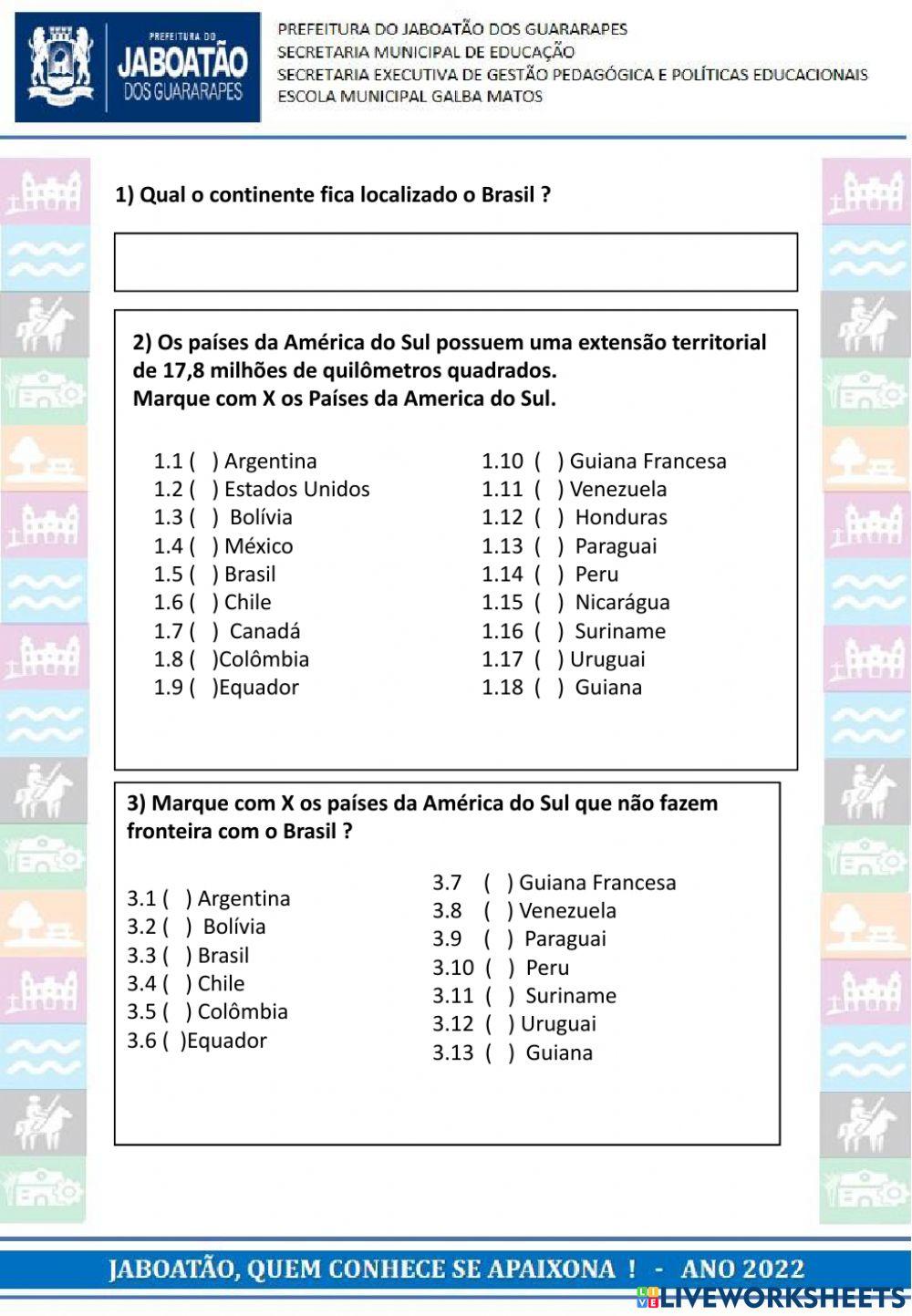 Atividade de geografia