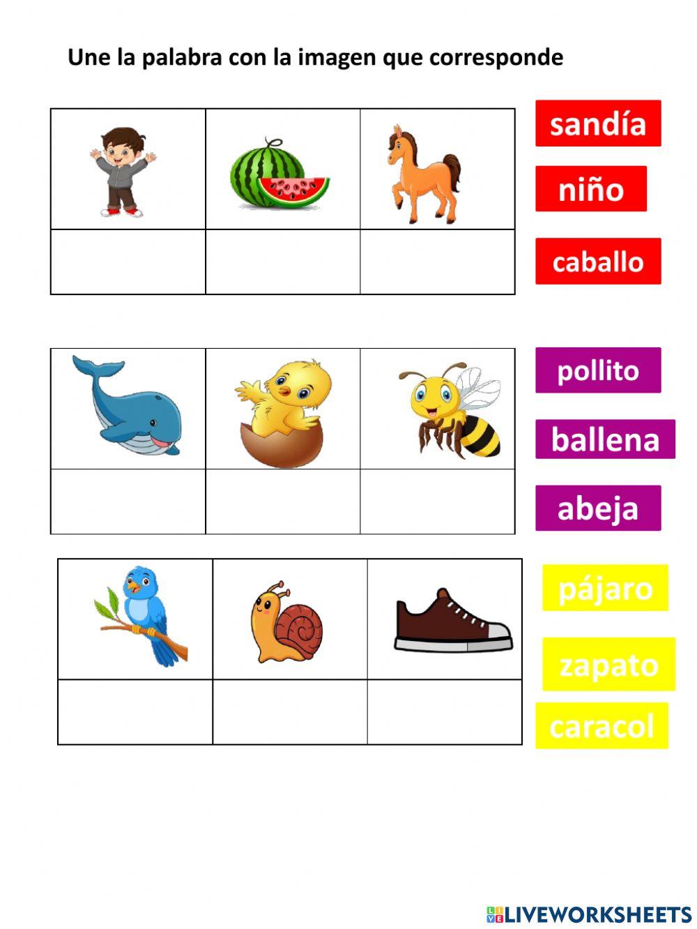 Unir palabras con imagen