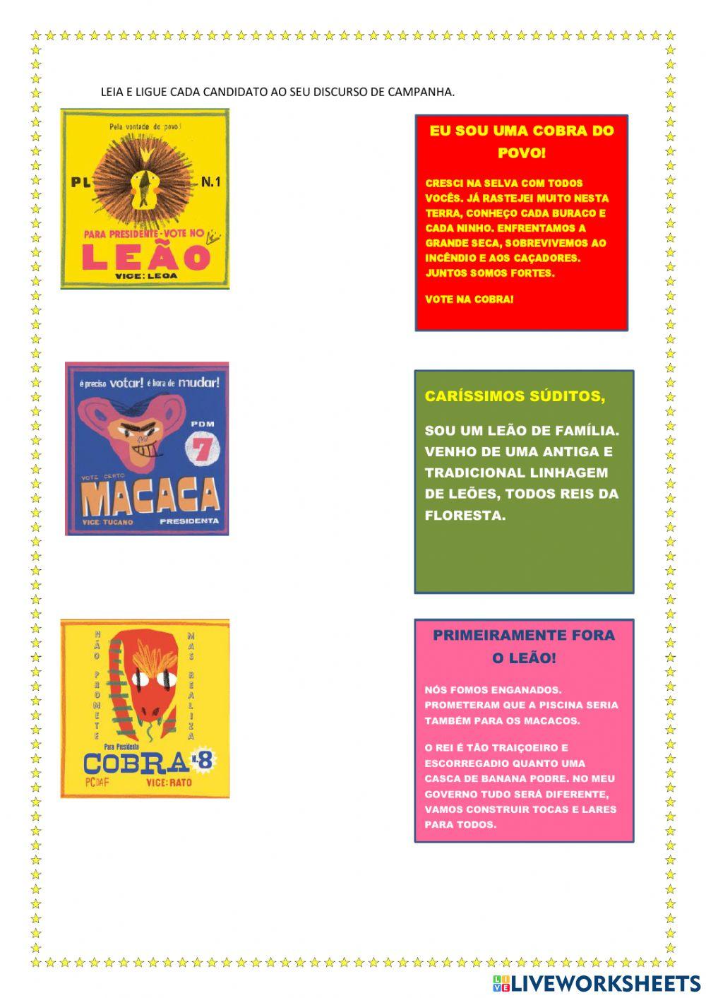 Sd. Eleição dos bichos