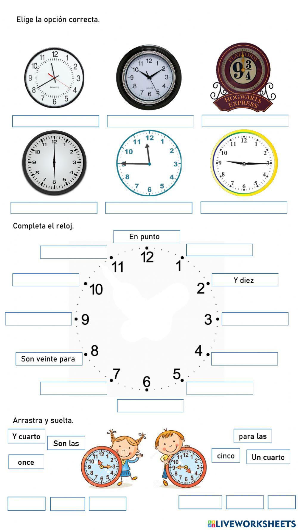 ¿Qué hora es? Free Interactive Worksheets 2150356