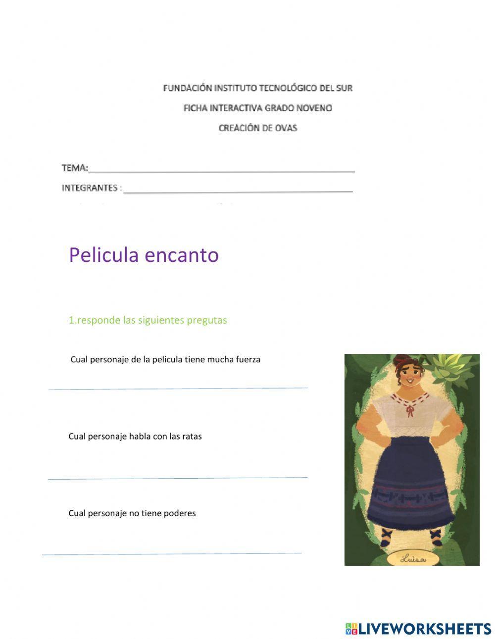 Encanto online activity Live Worksheets Encanto online activity Live Worksheets