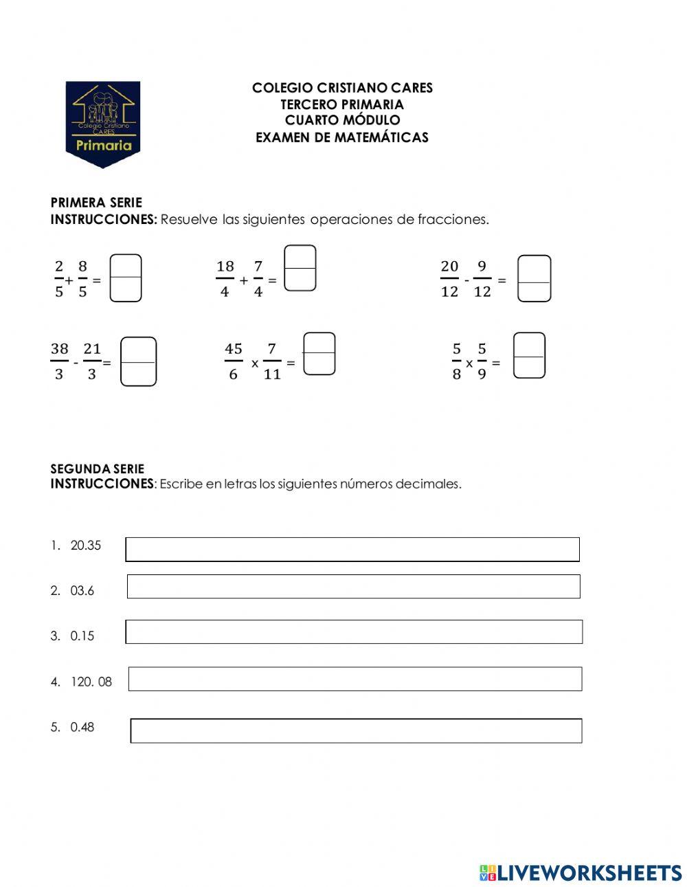 Evaluación Matemáticas Módulo 4