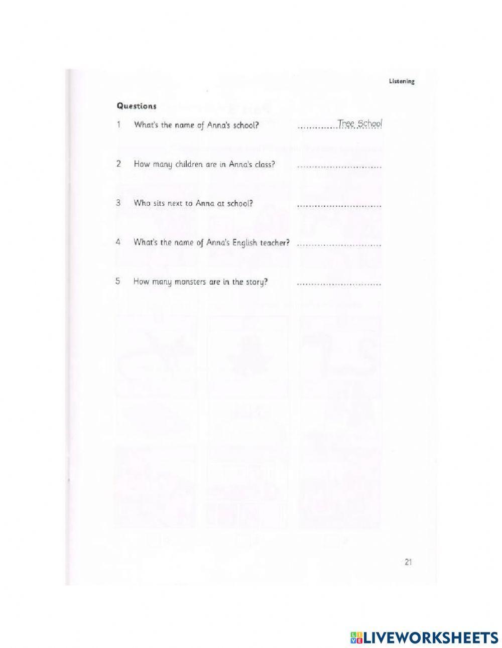 Starters 3 Test 2 Listening