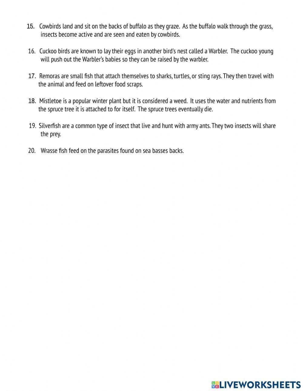 Ecological Relationships