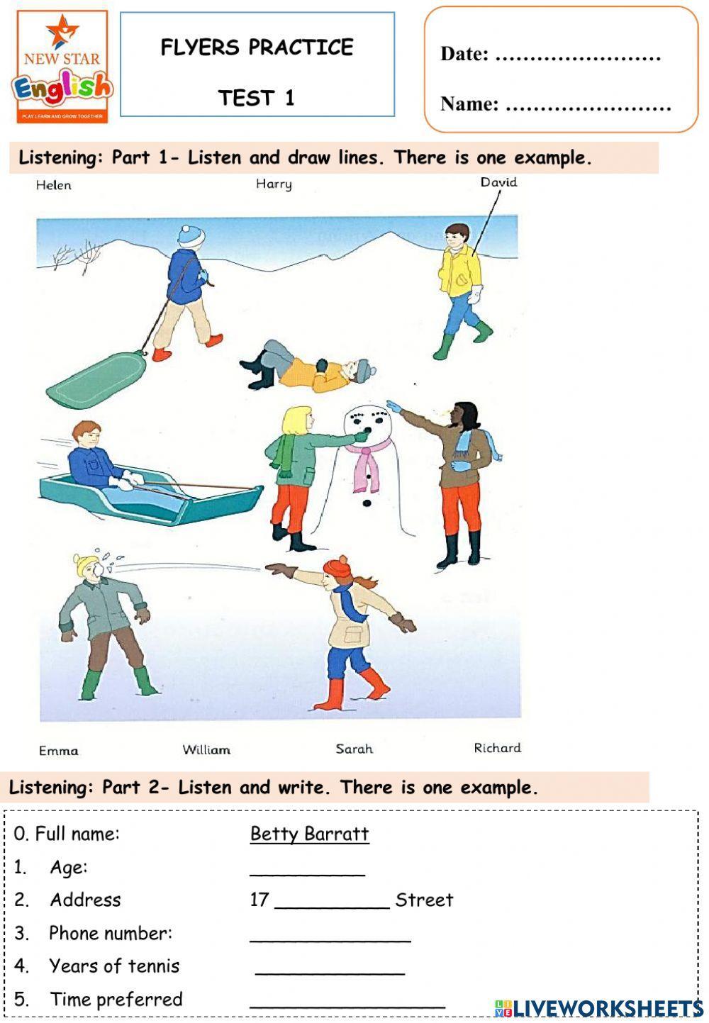 Practice test  Grade upper No 1