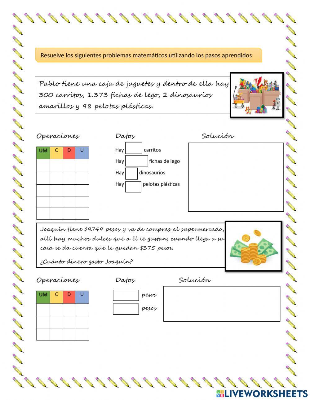 Evaluación unidades de mil grado primero