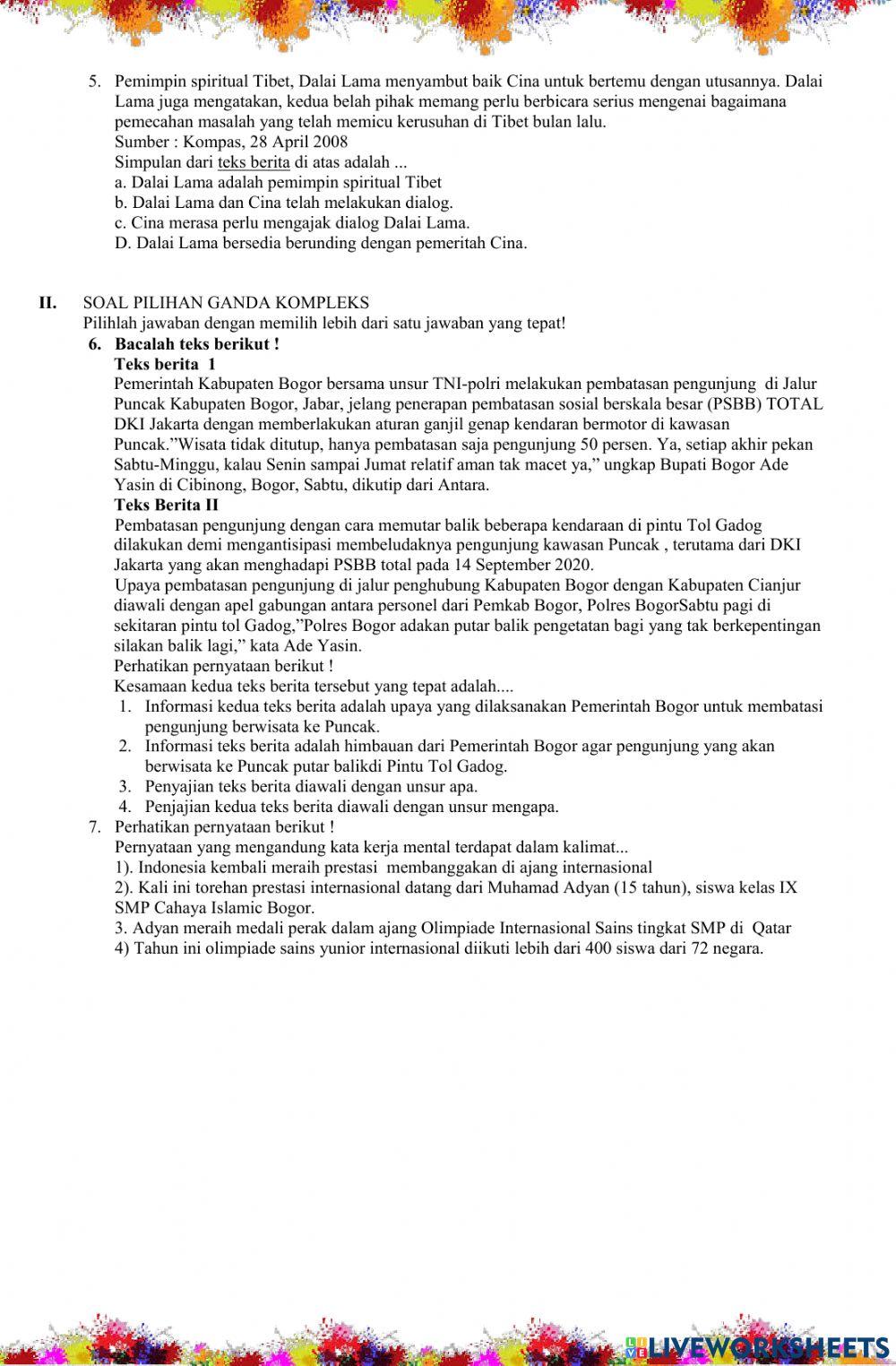 Pts bahasa indonesia