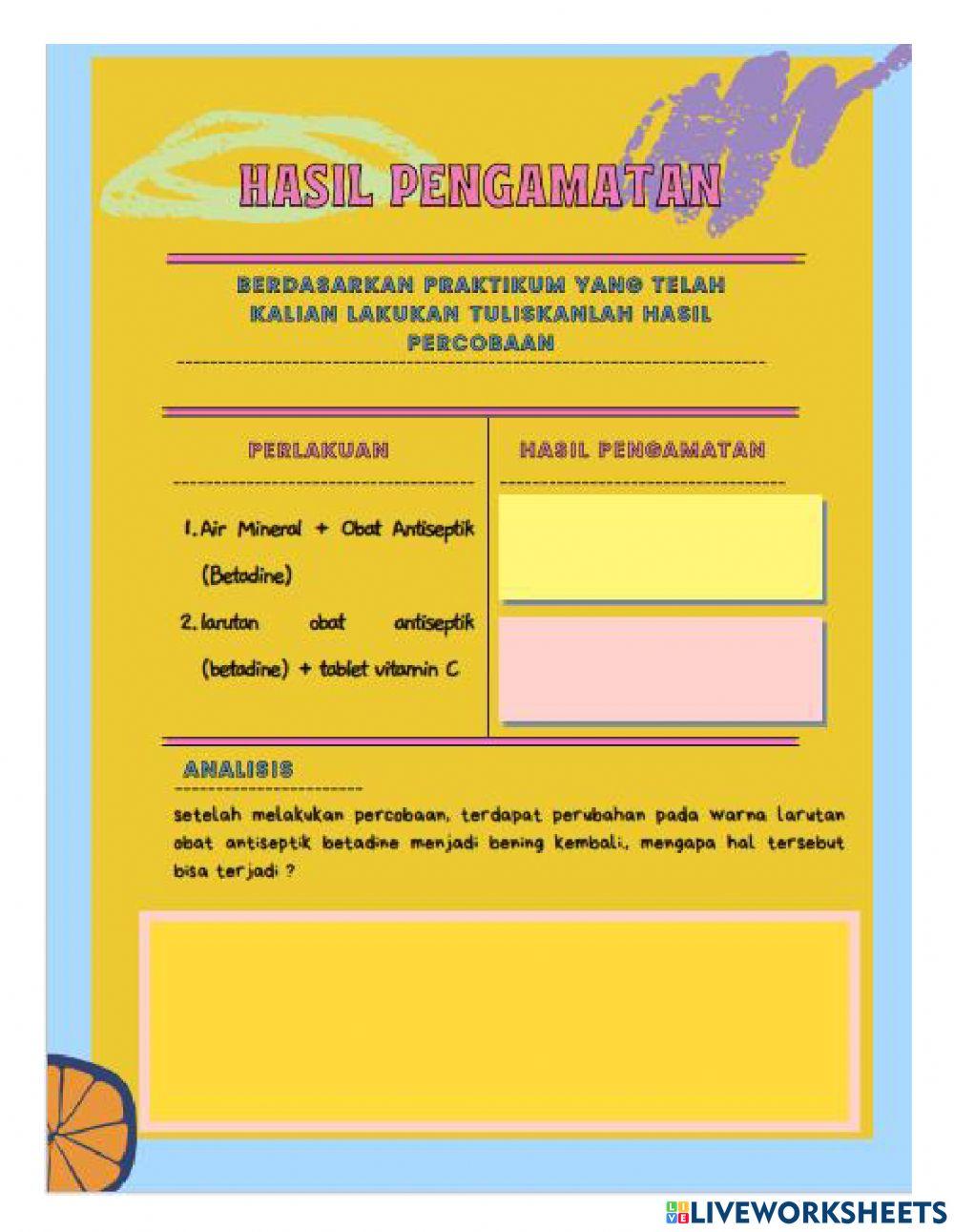 Percobaan reaksi redoks