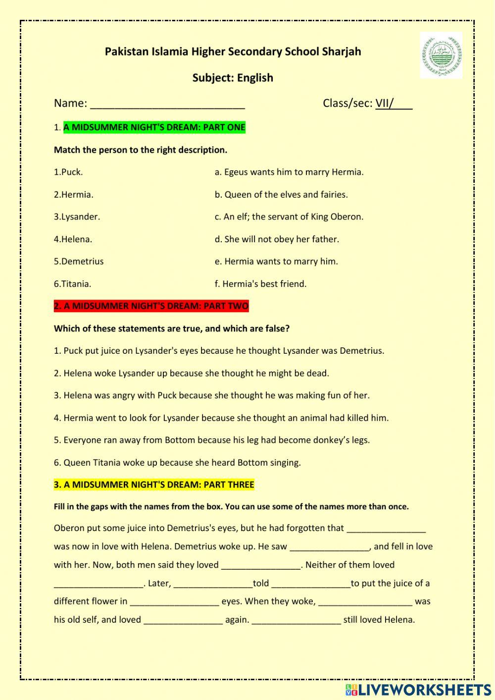 A Midsummer Night's Dream