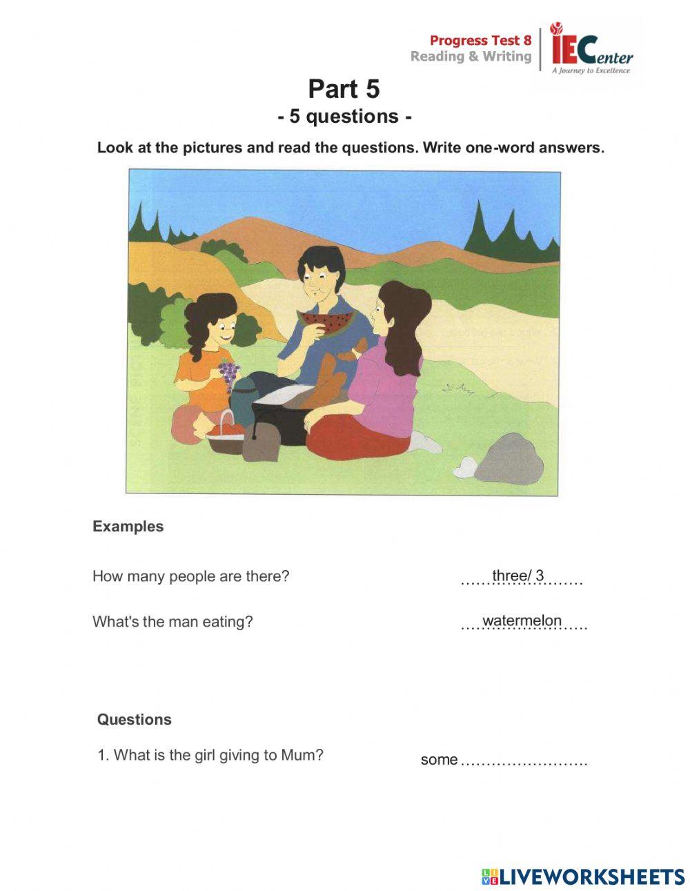 LP - CAM 1 - UNIT 8 - LESSON 12 - PROGRESS TEST 8 - READING-WRITING PART 2