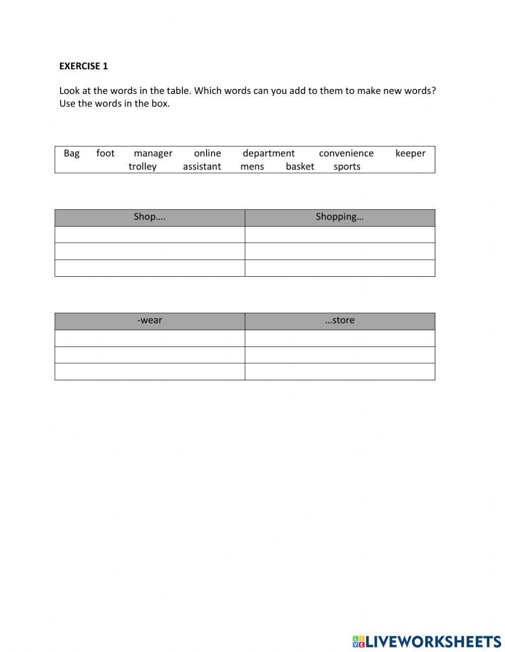 IE1, Unit 5, Vocabulary and Grammar, Exercise 1