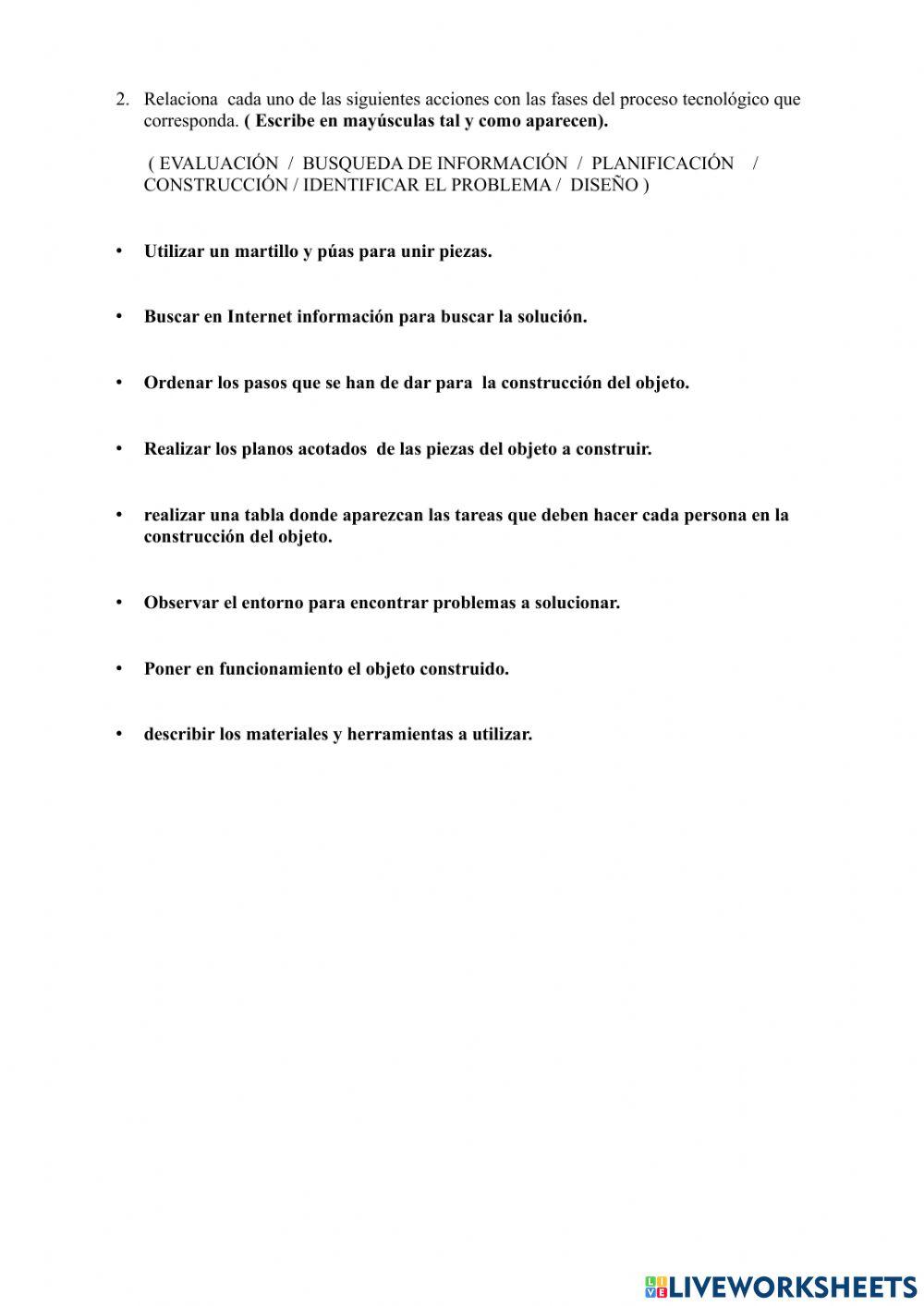 Fases proceso tecnológico