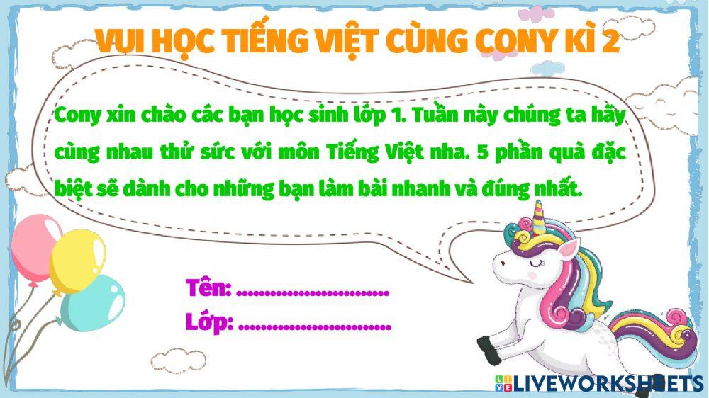 Vui học Tiếng Việt cùng Cony kì 2